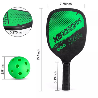 Premium Pickleball Paddle Set  | Complete Set with 4 Pickleballs & Carry Bag | Perfect for Beginners & Pros
