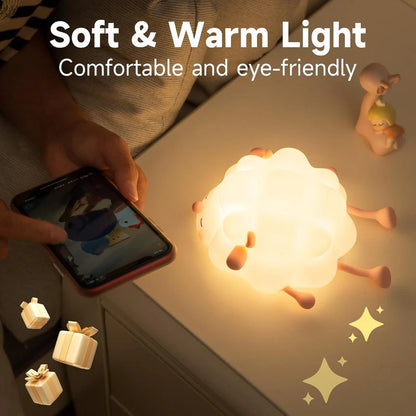 Silicone Night Light for Kids – Soft & Safe, USB Rechargeable, Auto-Off Timer, Soothing Bedtime Glow