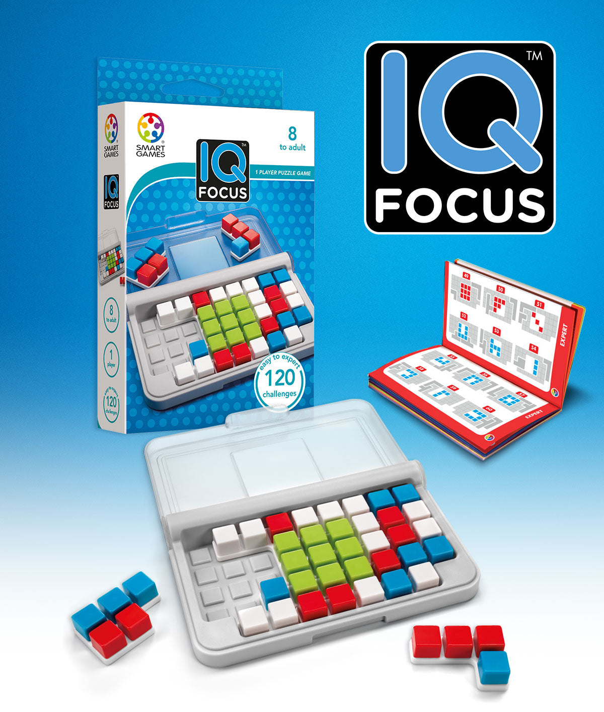 🧠 IQ Focus Brain Puzzle Game – 120 Challenges for Kids & Adults | Compact Travel-Friendly STEM Toy