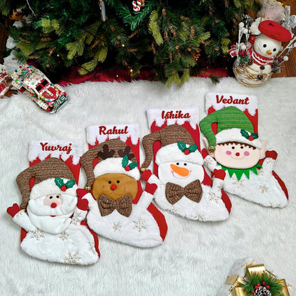 Snowy Snuggle Stocking - Santa