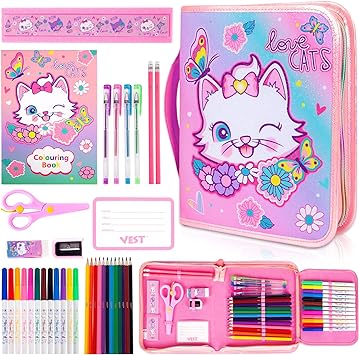 Stationery Art Coloring Set - Zip It Pencil Case