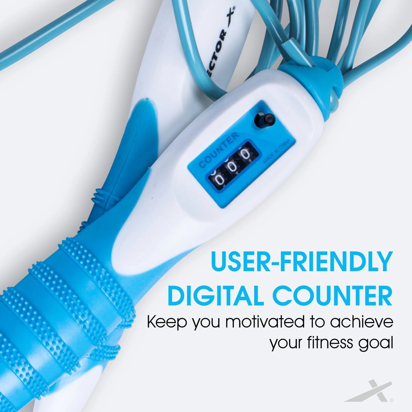 Freestyle Skipping Rope (White, Blue, Length: 280 cm)