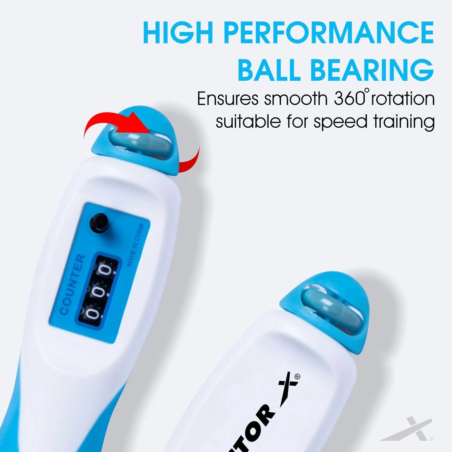 Freestyle Skipping Rope (White, Blue, Length: 280 cm)