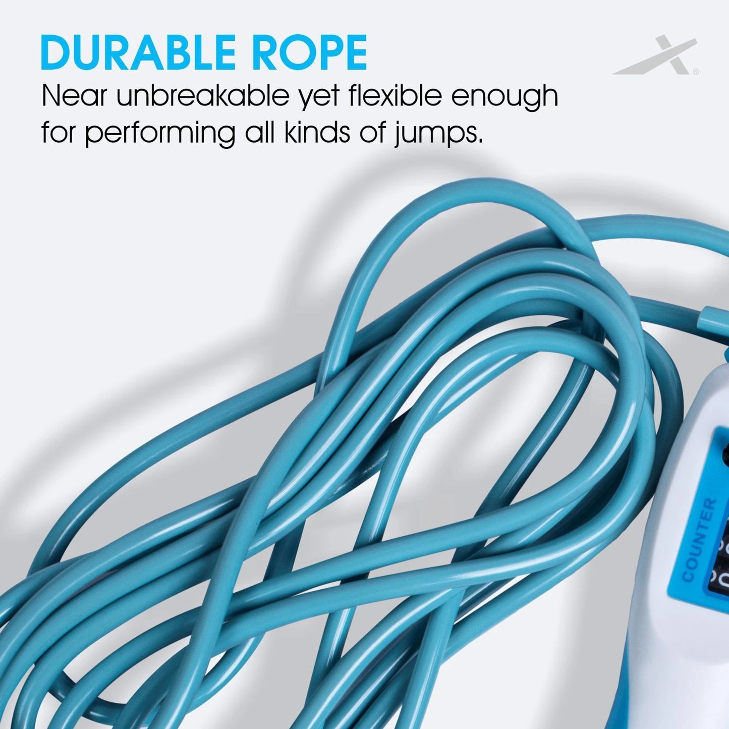 Freestyle Skipping Rope (White, Blue, Length: 280 cm)