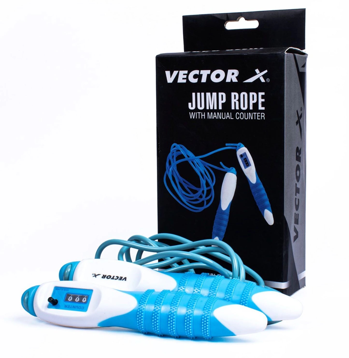 Freestyle Skipping Rope (White, Blue, Length: 280 cm)
