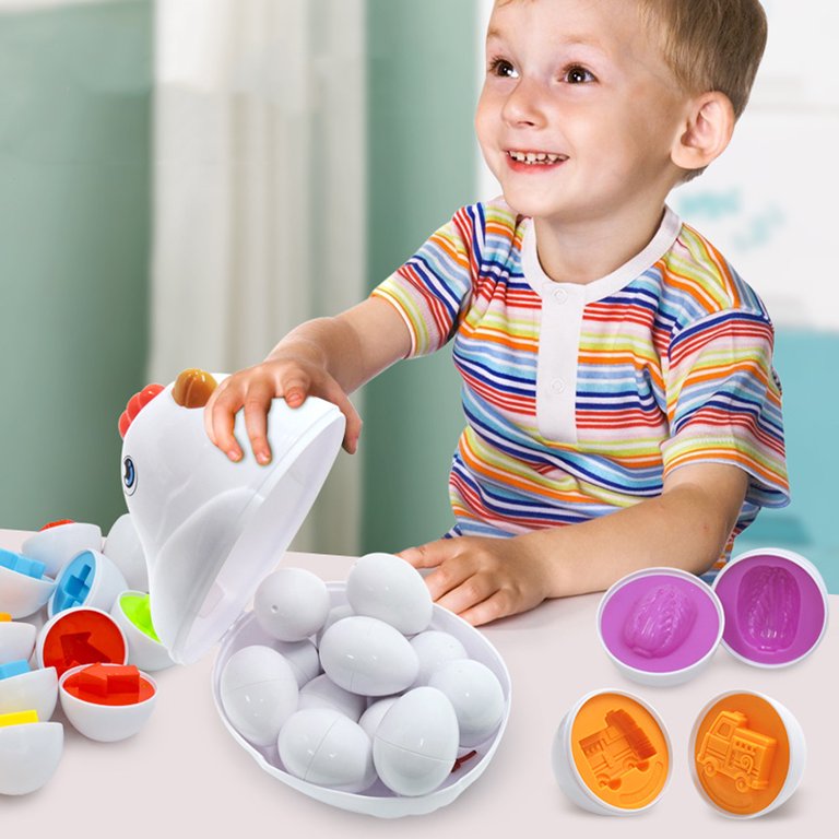 Matching Eggs Toddler Toy with Push & Pull Chicken Box