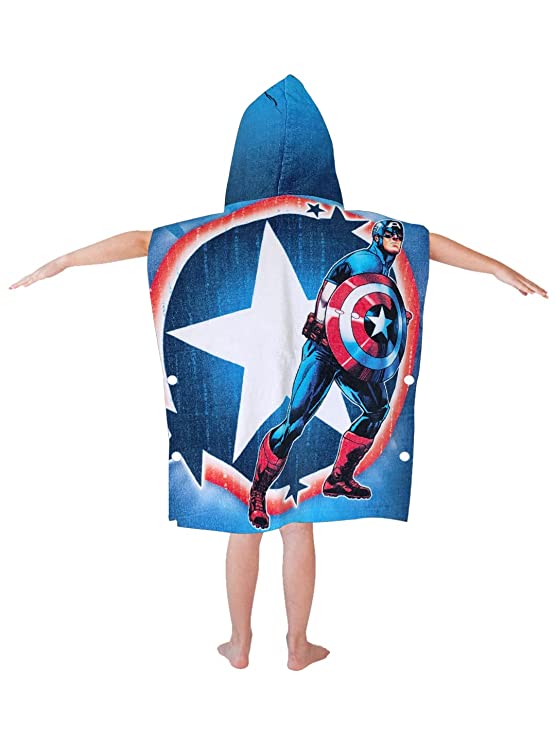 Marvel Captain America Kids Hooded Poncho Towel