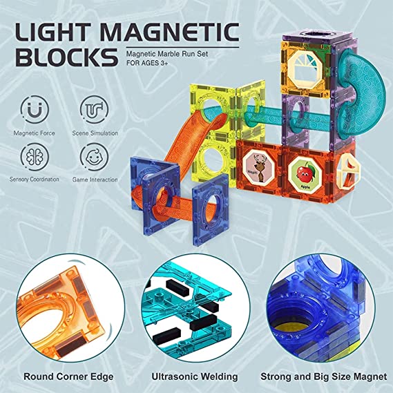 Light Magnetic Building Blocks 49 Pcs
