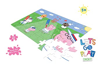 Peppa Pig Puzzle - Playing Cricket - 60 Piece Jigsaw Puzzle for Kids
