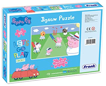 Peppa Pig Puzzle - Playing Cricket - 60 Piece Jigsaw Puzzle for Kids