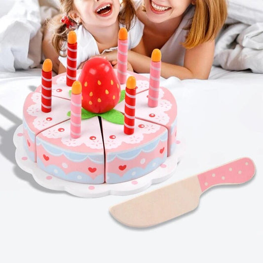 Wooden Birthday Cake Toy Pretend Play for Kids ()