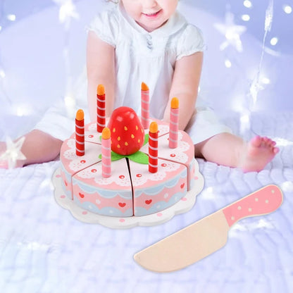 Wooden Birthday Cake Toy Pretend Play for Kids ()
