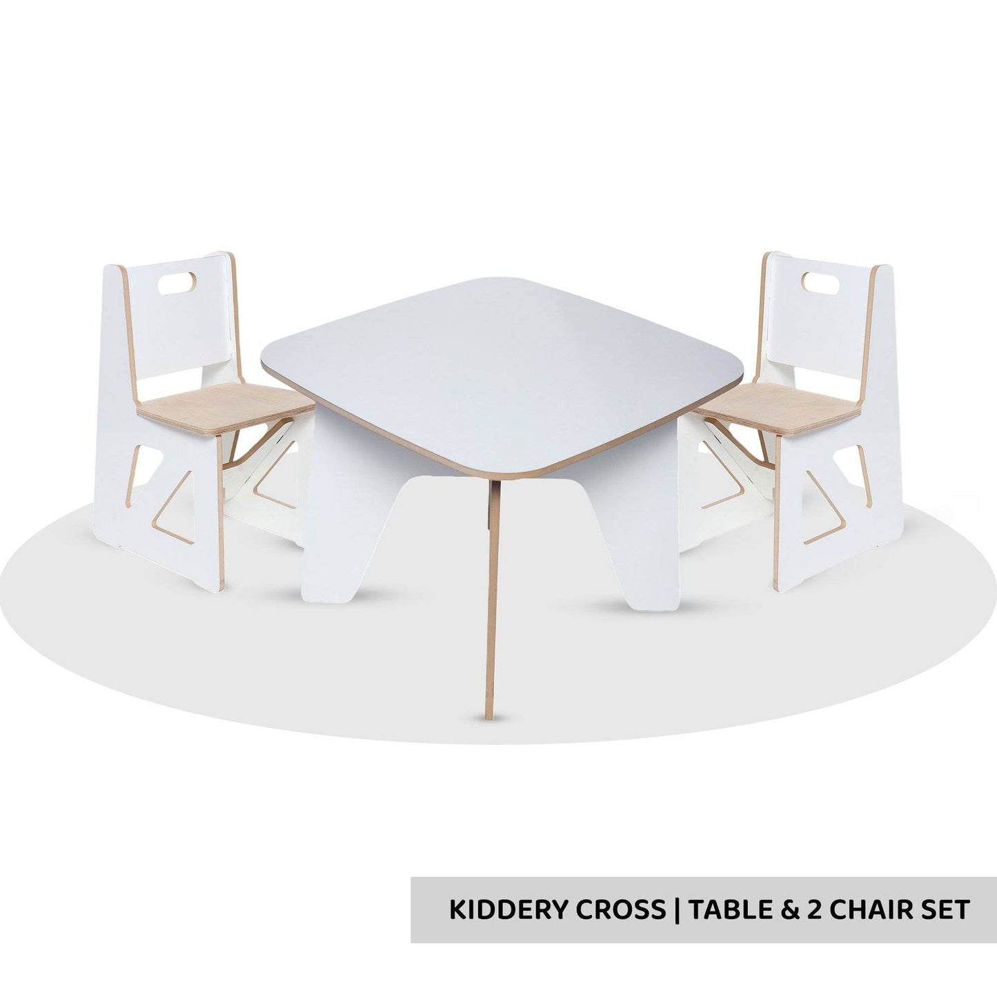 Cross Table with 2 Chair