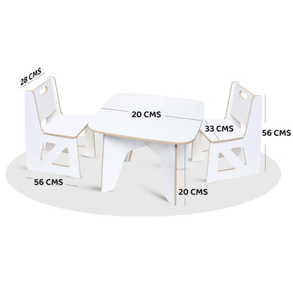 Cross Table with 2 Chair