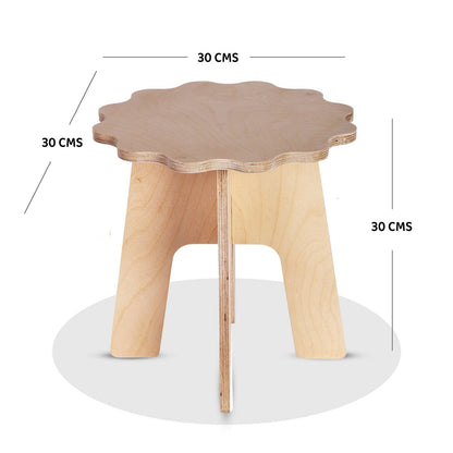 Floral Wooden Stool