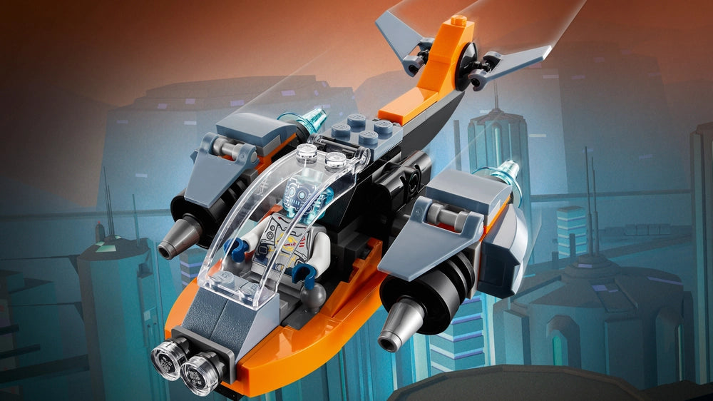 LEGO Kid's Creator 3 in 1 Cyber Drone Building Set with Cyber Mech and Scooter.